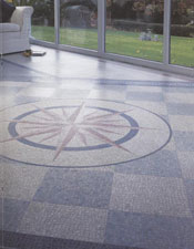 Karndean with a motif, installed in an Entrance Lobby.