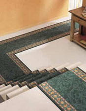 Carpet with a border, installed in the Hallway, Stairs, and Landing.